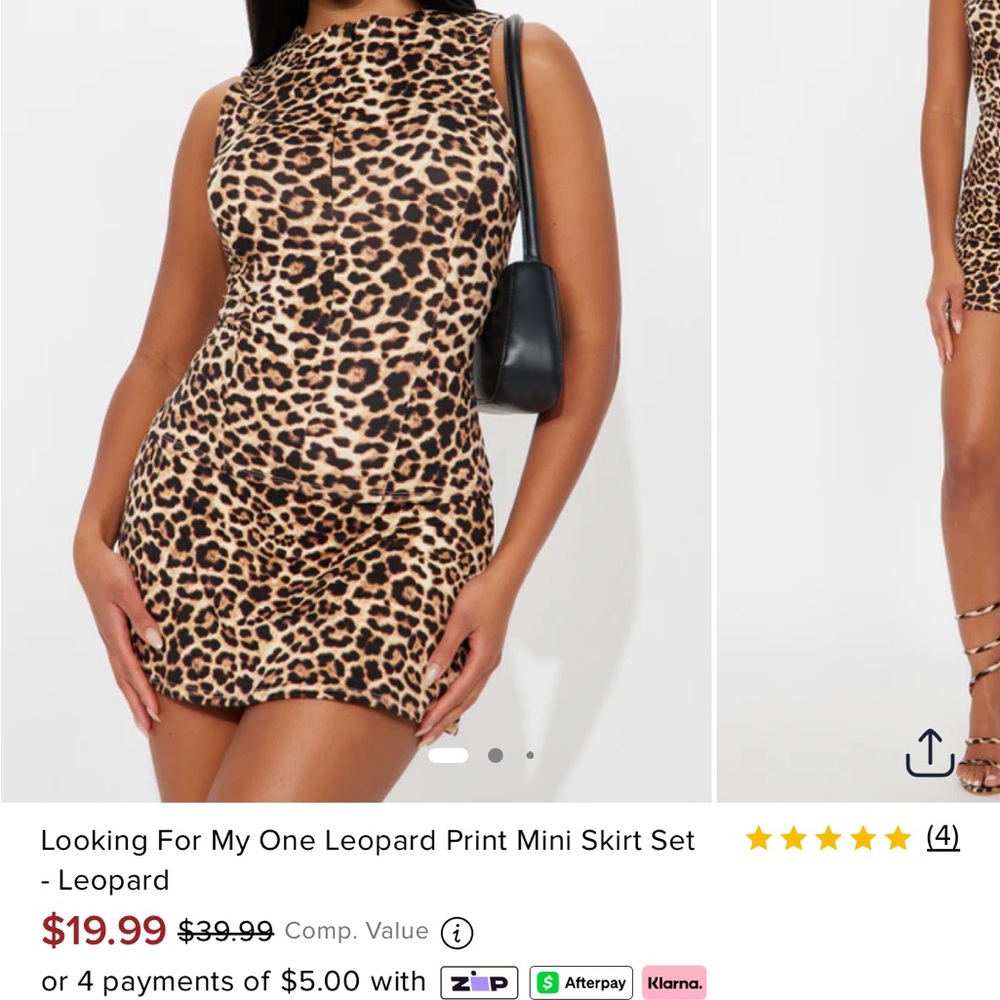 Fashion Nova Leopard Print Mini Skirt Set